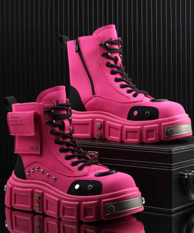 Botas elegantes de piel sintética con plataforma Rose 
