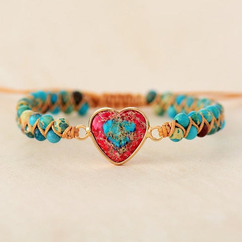 Pulsera de jaspe corazón apasionado 