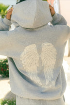 Embroidered Wing Graphic Hoodie