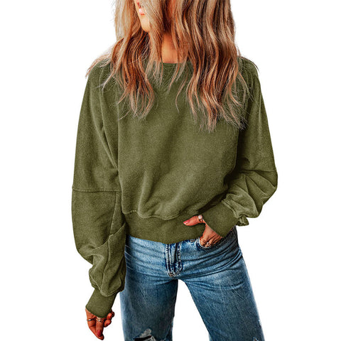 Herbst Einfarbig Pullover Langarm Top Frauen Personalisierte Backless Pickled Pullover Frauen Kleidung 