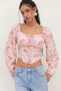 Elegant Floral Long Sleeve Blouse
