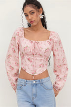 Elegant Floral Long Sleeve Blouse