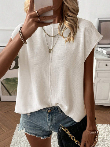 Women Solid Color Bat Sleeve Sweater Top