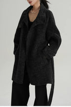 Chic Solid Wool Warm Loose Mock-neck Coat