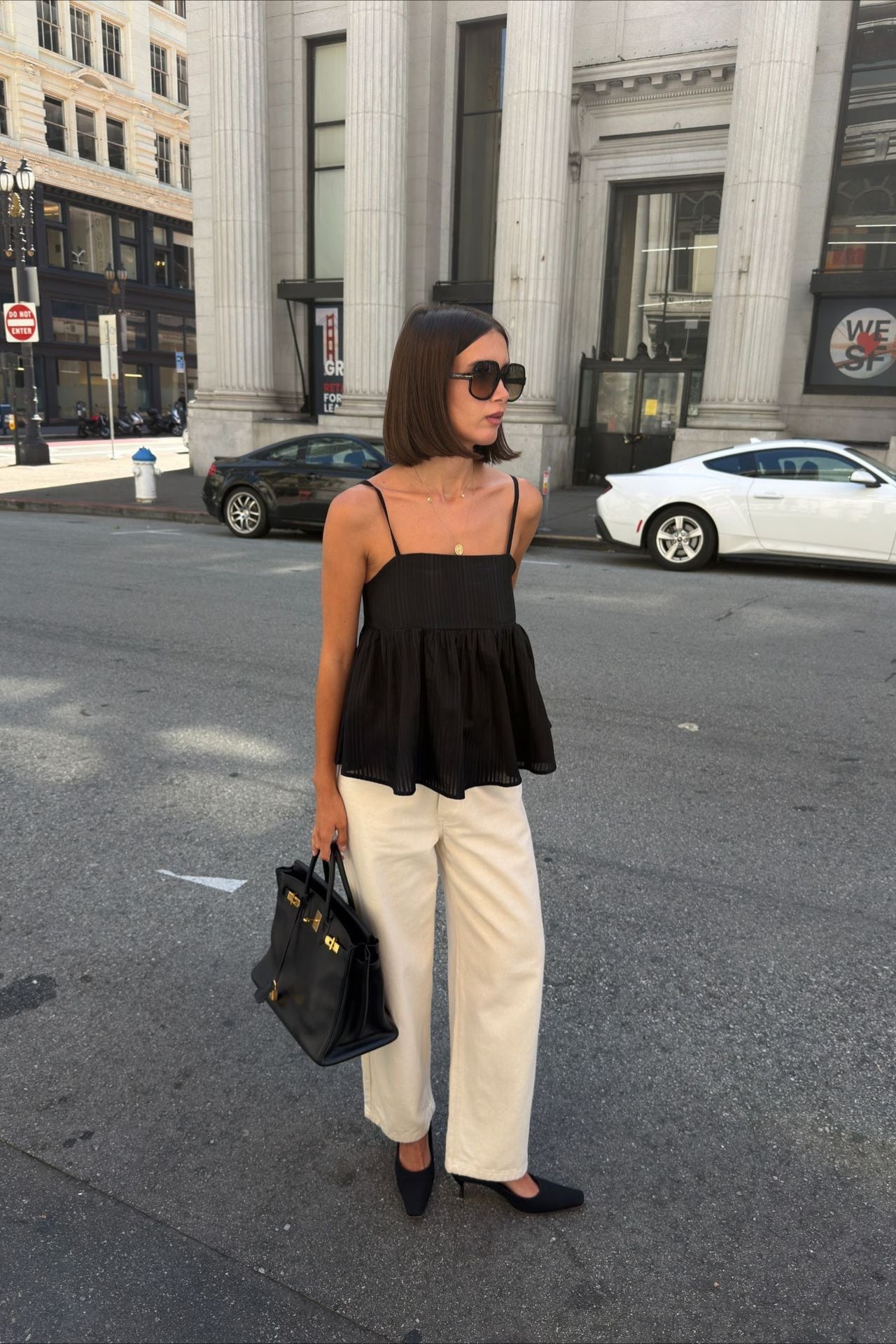 Striped Cotton Ruffle Tank Top