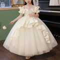 Kommunionskleid, Mädchengeburtstagskleid, Sommerkleid, luxuriöses, bedrucktes, bauschiges Prinzessinnenkleid 
