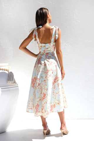 Vestido midi con tirantes estampados Beata 