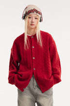 Relaxed Fit Cable Cardigan