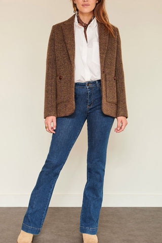 Blazer liso de espiga 