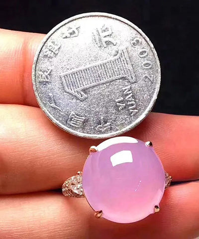 Anillos sueltos de jade dorado en plata de ley rosa 