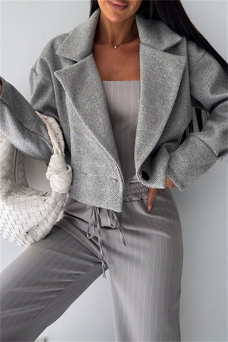 Lässige Strickjacke mit Umlegekragen (4 Farben) 