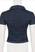 Street Hot Denim Cropped Blouse