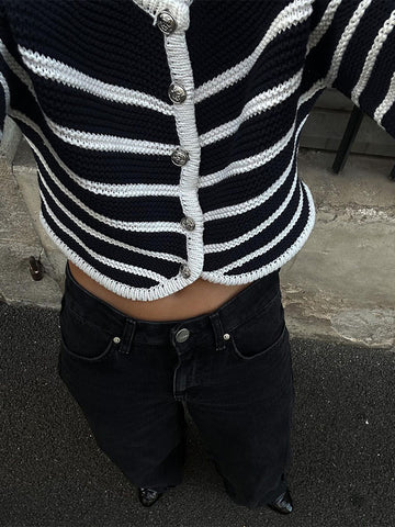 TARUXY Dünne Strickjacke Für Frauen O Neck Farbe Block Langarm Nette Mantel Femme Herbst Street Fashion Casual Strickjacke 2023 