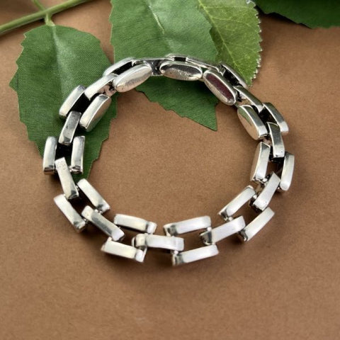 Sterling Silver Simple Personalized Ring Clasp Bracelet