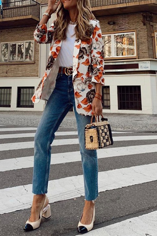 Prendas de abrigo informales con cuello vuelto y estampado de patchwork (3 colores) 