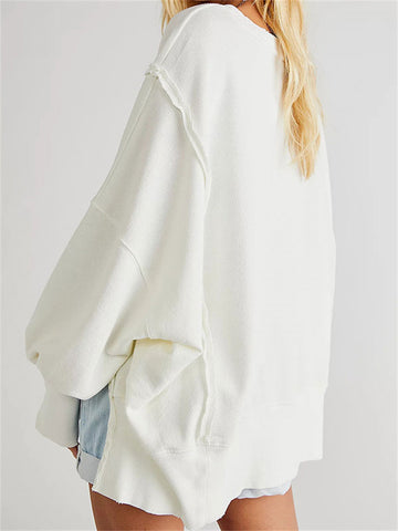 Tossy Patchwork Knit Loose Pullover Female Autumn 2023 Casual High Waist Solid Streetwear Sweater Knitwear Ladies Pullover New