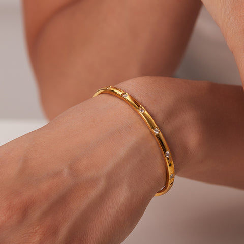 Zirkonia-Brombeer-Kettenarmband 