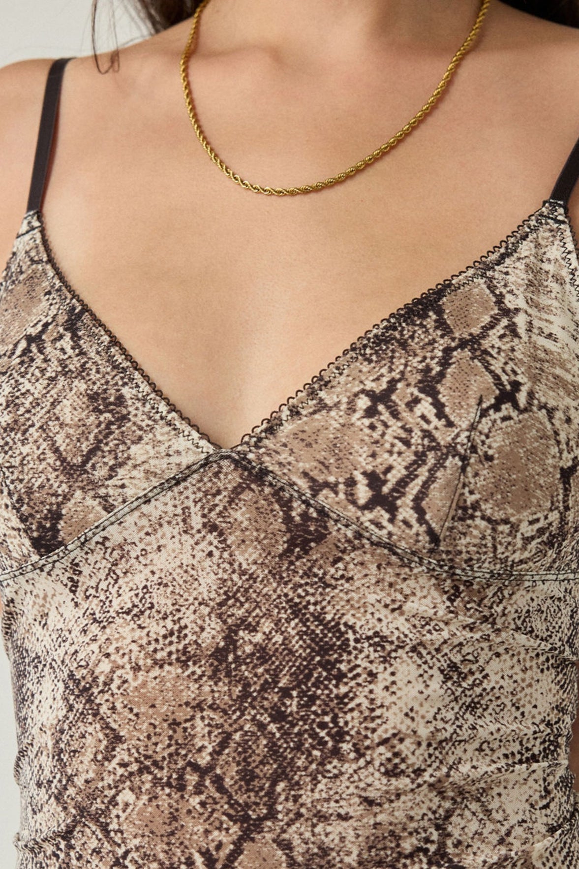 Retro Mesh Slim Lace Cami Top