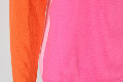 Autumn Winter round Neck Sweater Color Matching Knitwear Sweater Women