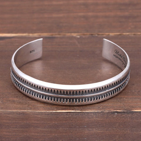 Sterling Silver Zigzag Pattern Cuff Bracelet