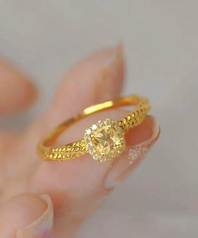 Nuevos anillos de cristal de circón dorado 