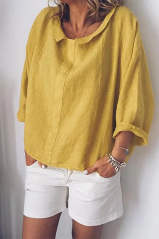 Tops de cuello redondo con abertura en la parte superior, de moda, sólidos (5 colores) 