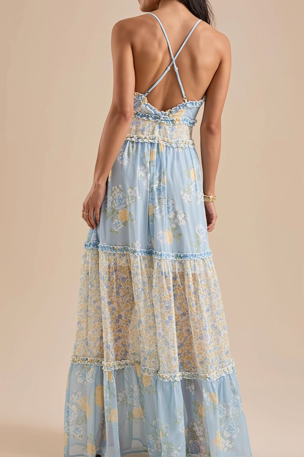 Fresh Boho Floral Cami Maxi Dress