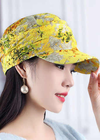 Gorra de béisbol arrugada con patchwork y estampado rosa DIY 