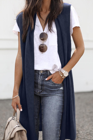Tops casuales de moda con cuello en V básico, lisos y divididos 