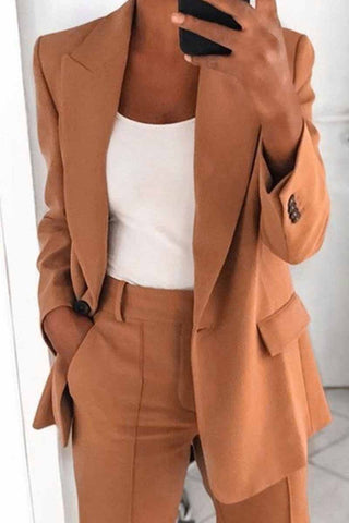 Chicindress Zweiteiliger modischer Cardigan-Blazer mit Revers (5 Farben) 