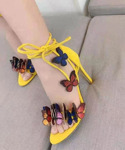 Neue Sommer-Sandalen mit Schmetterlings-Stiletto-Absatz 
