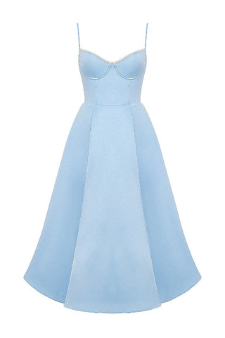 Suspender V-Neck Sleeveless Tutu Maxi Dress