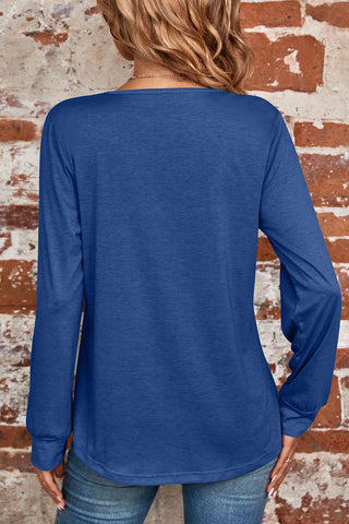 Tops casuales de cuello cuadrado con pliegues sólidos 