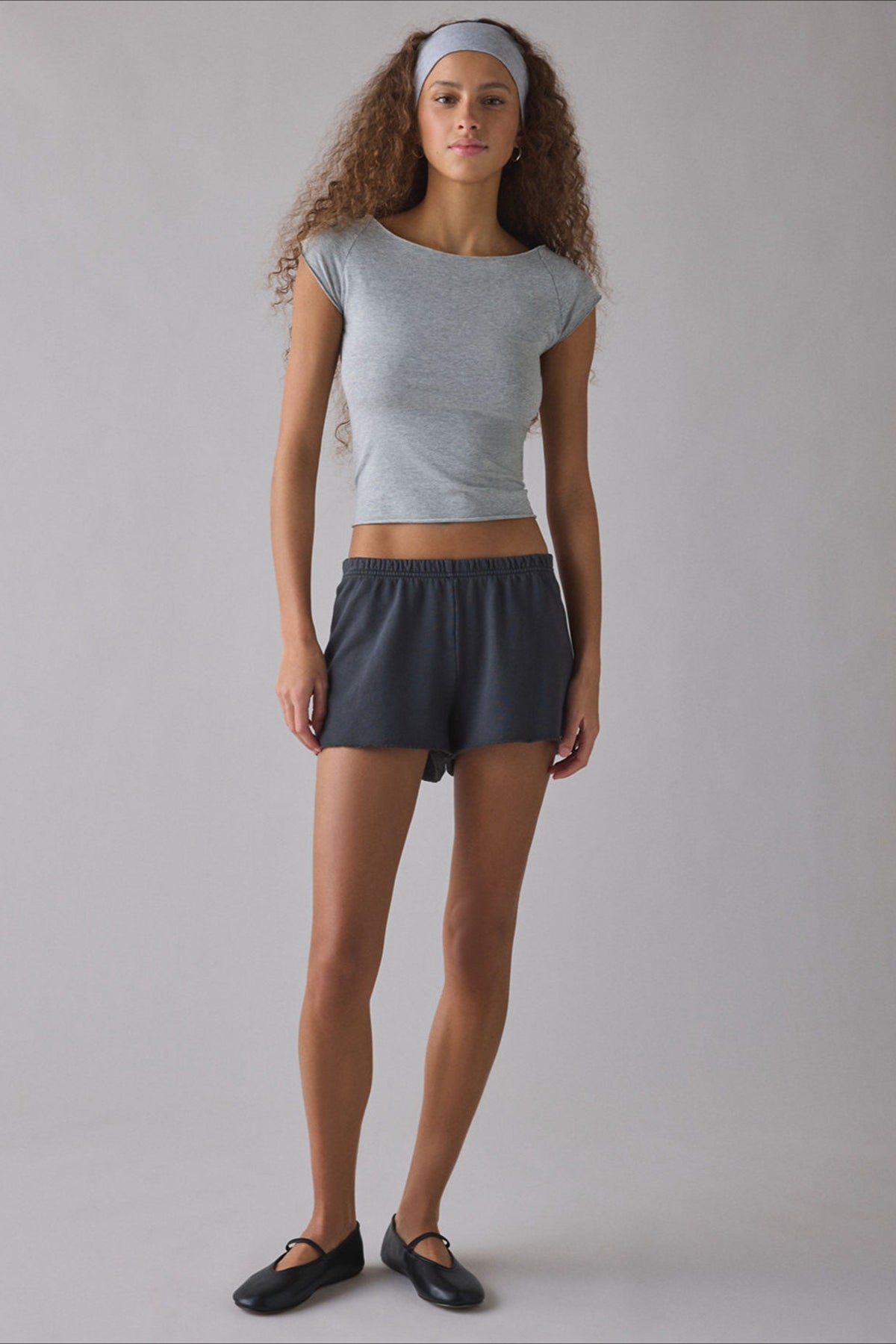Cropped Fitted Retro Polka Dot T‑shirt