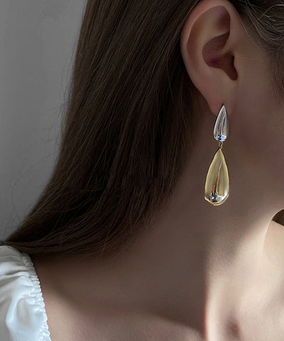 Pendientes cortos de gota de agua de aleación de cobre y oro 