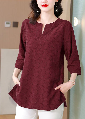 Baumwollblusen mit Mulberry-Print und übergroßen Armbandärmeln 