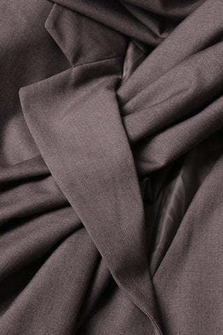 Minimalistischer Revers Langarm Button-Down Wickelschal Langer Tailored Blazer 