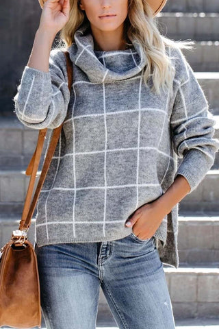 Chicindress Rollkragenpullover mit Karomuster (5 Farben) 