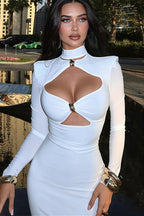 Long Sleeve Cutout Bodycon Maxi Dress