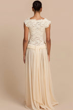Sheer Lace V Neck Elegant Maxi Dress
