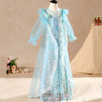 Ballkleider für kleine Mädchen, elegante Festkleider mit Pailletten, traumhaftes Prinzessinnenkleid für Kommunion und Party 