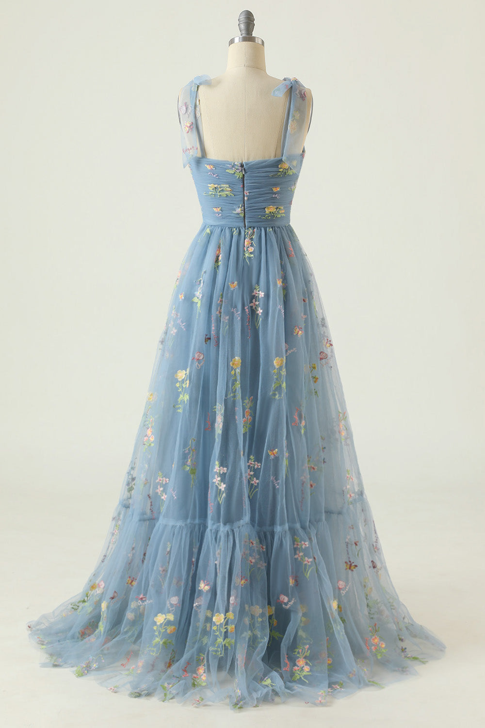 Plus Size Champagne Embroidery Long Prom Dress