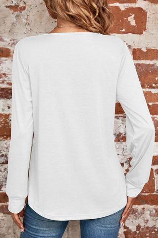 Tops casuales de cuello cuadrado con pliegues sólidos 