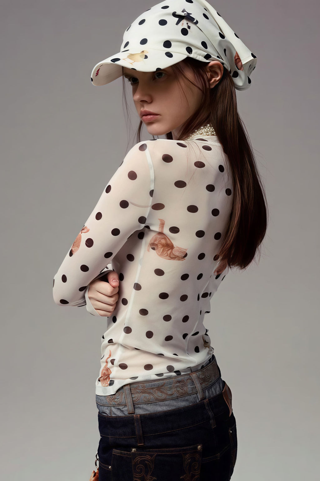 Slim Fit Short Length Animal Print Blouse