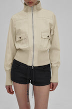 Utility Belted Zip Pocket Jacket
