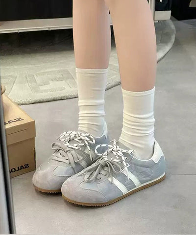 Gelbe Schuhe für Plattfüße, Wildleder, modisch, zum Schnüren 
