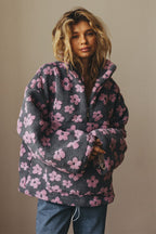 Floral Fleece Warm Fuzzy Sweatshirt