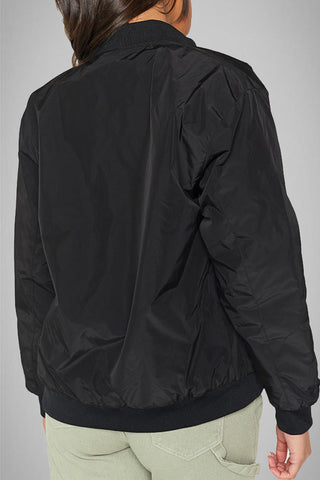 Prenda exterior de cuello en U con cremallera y bolsillo liso de calle 