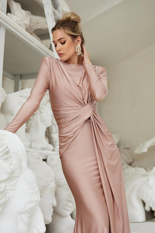 Amanda Long Sleeve Twist Front Maxi Dress