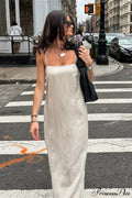 Cami Cotton Linen Loose A Line Maxi Dress